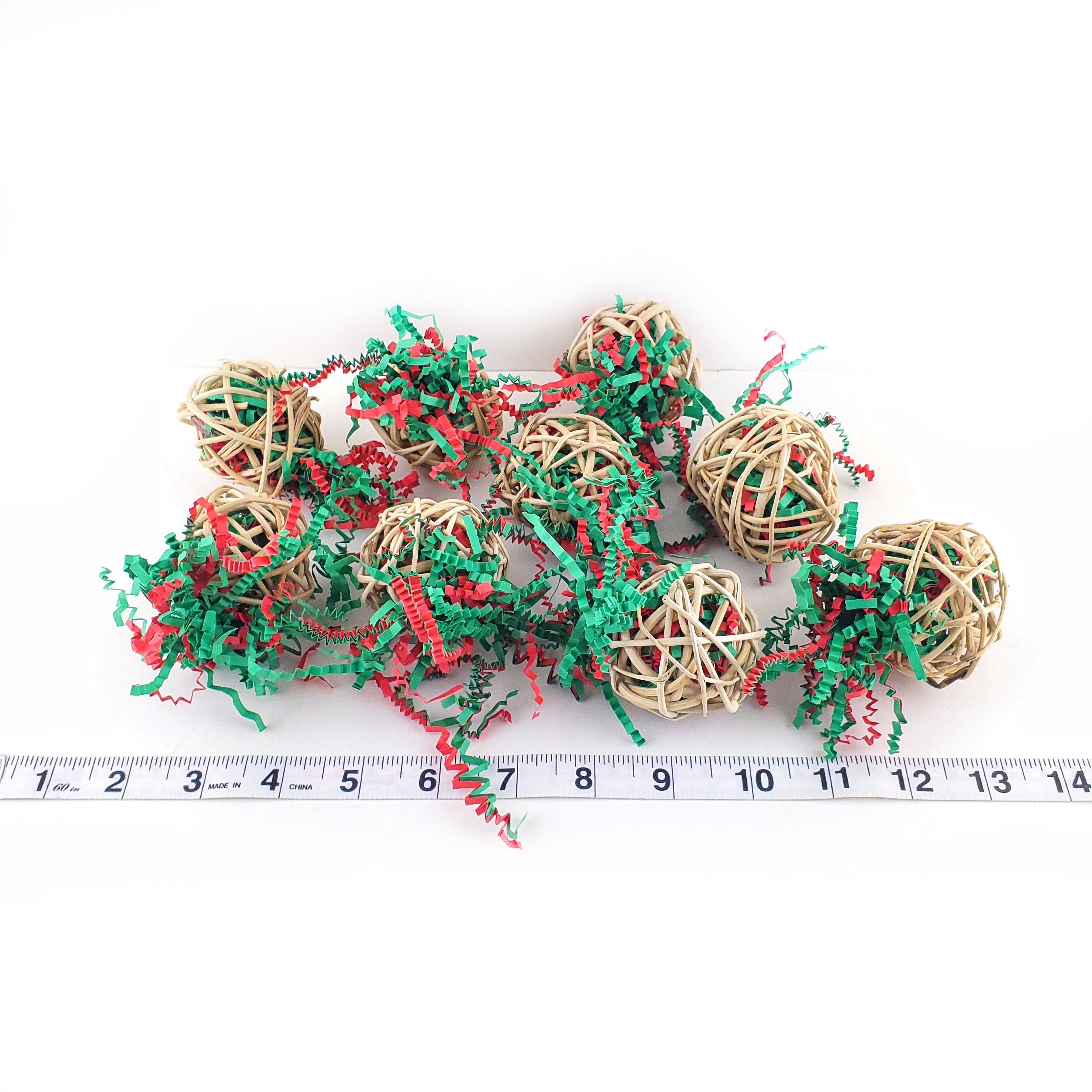 Christmas Mini Stuffed Crinkle Ball by Cheep Thrills Bird Toys