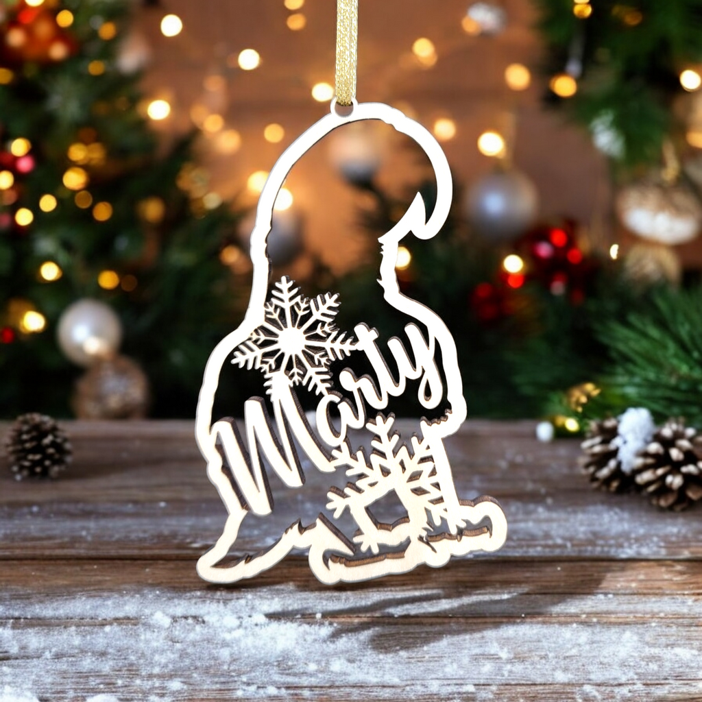 Custom Parrot Silhouette Christmas Ornaments